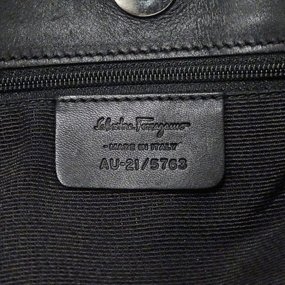 Ferragamo フェラガモ トートバッグ ガンチーニ ブラック AU 21 5763 キャンバス レディース 【中古】
