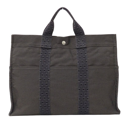 HERMES エルメス トートバッグ エールライン トートMM ブラック キャンバス レディース メンズ 【中古】