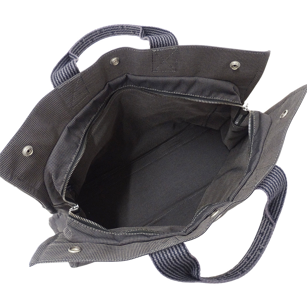 HERMES エルメス トートバッグ エールライン トートMM ブラック キャンバス レディース メンズ 【中古】