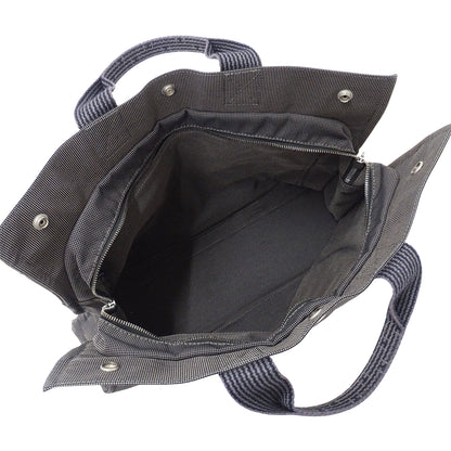 HERMES エルメス トートバッグ エールライン トートMM ブラック キャンバス レディース メンズ 【中古】