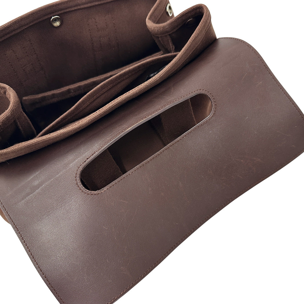 HERMES エルメス ヴァルパライソPM ハンドバッグ ブラウン シルバー金具 キャンバス レディース おしゃれ 大人 コンパクト ポーチ付き Hロゴ 【中古】