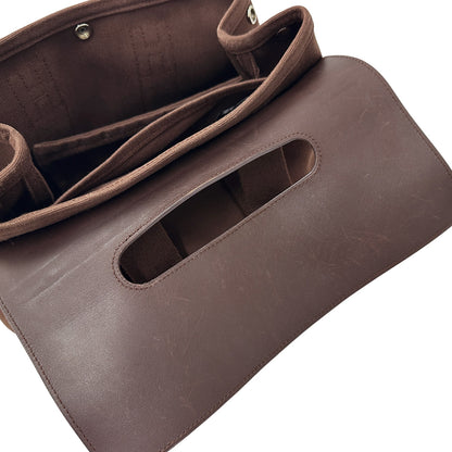 HERMES エルメス ヴァルパライソPM ハンドバッグ ブラウン シルバー金具 キャンバス レディース おしゃれ 大人 コンパクト ポーチ付き Hロゴ 【中古】
