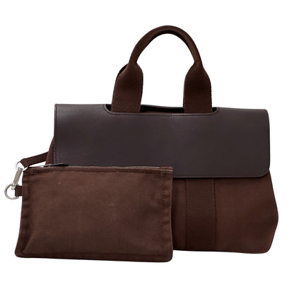 HERMES エルメス ヴァルパライソPM ハンドバッグ ブラウン シルバー金具 キャンバス レディース おしゃれ 大人 コンパクト ポーチ付き Hロゴ 【中古】
