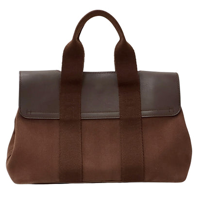 HERMES エルメス ヴァルパライソPM ハンドバッグ ブラウン シルバー金具 キャンバス レディース おしゃれ 大人 コンパクト ポーチ付き Hロゴ 【中古】