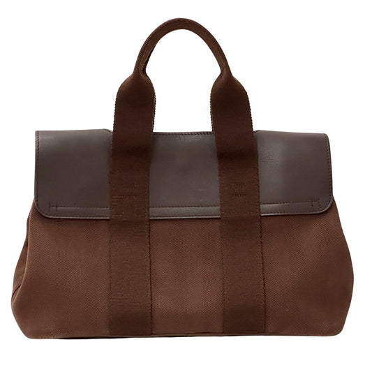 HERMES エルメス ヴァルパライソPM ハンドバッグ ブラウン シルバー金具 キャンバス レディース おしゃれ 大人 コンパクト ポーチ付き Hロゴ 【中古】