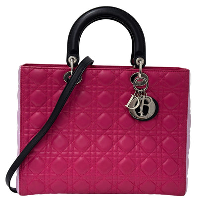 Dior ディオール バッグ ブランド ハンドバッグ ショルダーバッグ 2way レディース レディディオール ラージ 2wayバッグ ピンク レザー レディース 【中古】