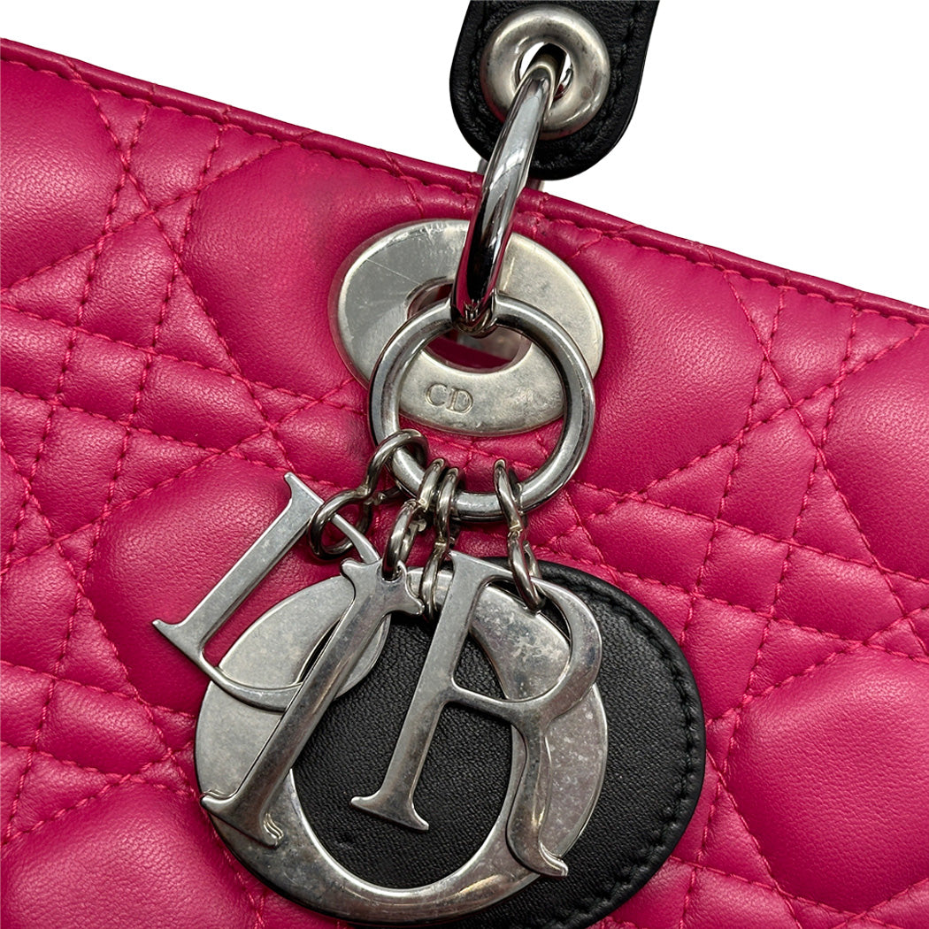 Dior ディオール バッグ ブランド ハンドバッグ ショルダーバッグ 2way レディース レディディオール ラージ 2wayバッグ ピンク レザー レディース 【中古】