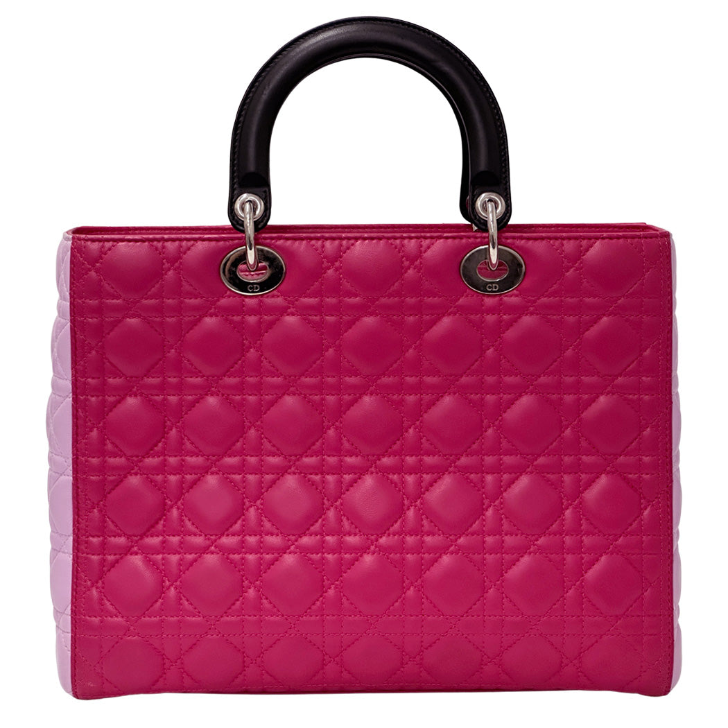 Dior ディオール バッグ ブランド ハンドバッグ ショルダーバッグ 2way レディース レディディオール ラージ 2wayバッグ ピンク レザー レディース 【中古】