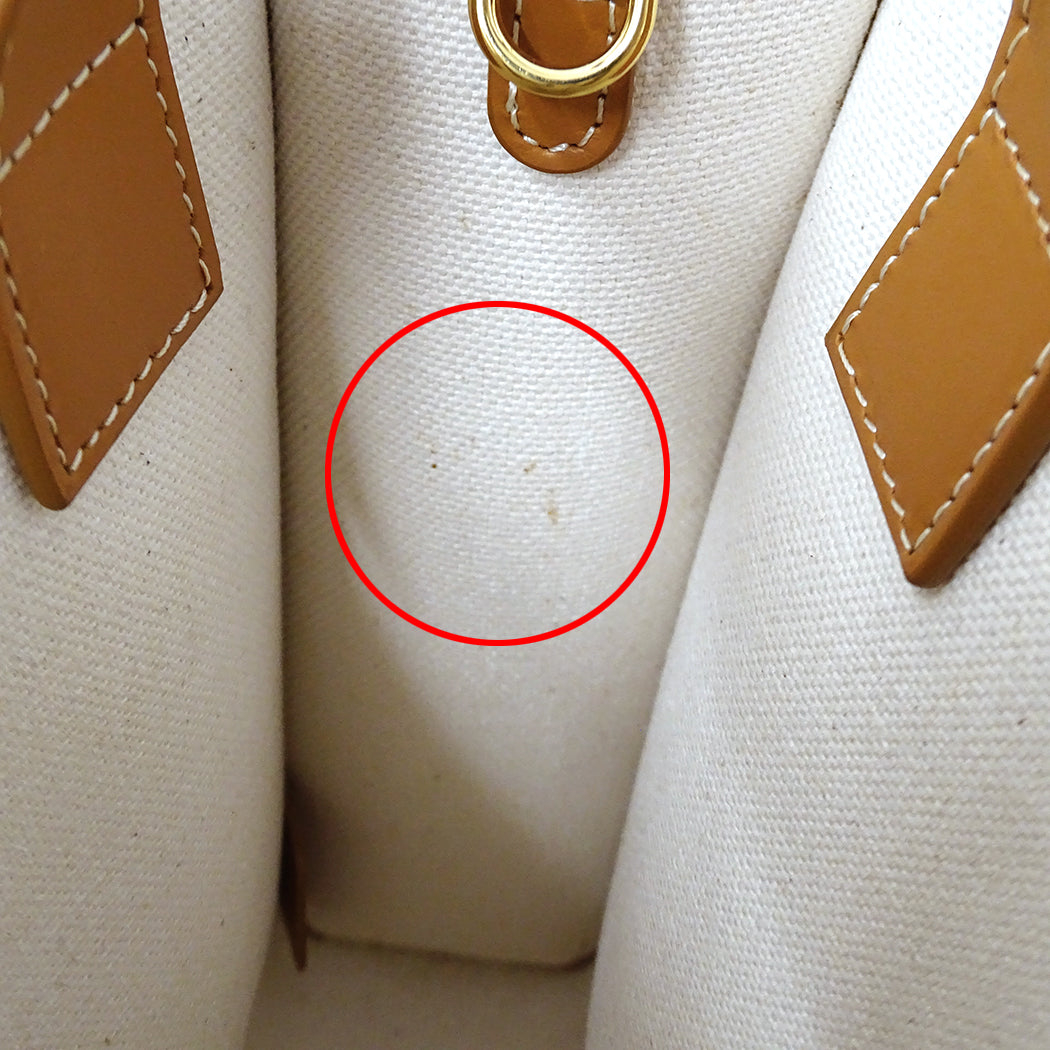 CELINE セリーヌ ミニ バーティカル カバ 2wayバッグ タン キャンバス レディース 【中古】