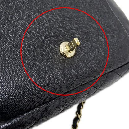 CHANEL シャネル ショルダーバッグ マトラッセ ブラック ゴールド金具 キャビアスキン レディース 【中古】