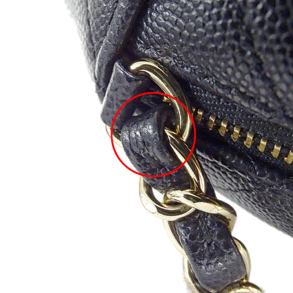 CHANEL シャネル ショルダーバッグ マトラッセ ブラック ゴールド金具 キャビアスキン レディース 【中古】