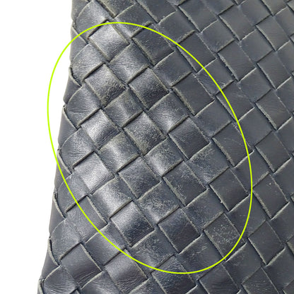 BOTTEGAVENETA ボッテガ・ヴェネタ ショルダーバッグ イントレチャート ネイビー レザー レディース 【中古】