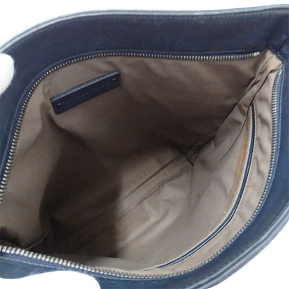 BOTTEGAVENETA ボッテガ・ヴェネタ ショルダーバッグ イントレチャート ネイビー レザー レディース 【中古】
