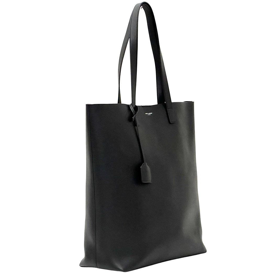 SAINT LAURENT サンローラン ボールド ショッピング トートバッグ ブラック レザー レディース メンズ 【中古】