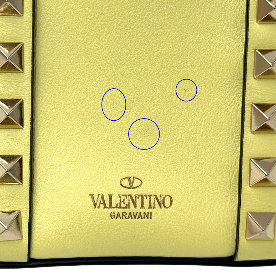 Valentino Garavani ヴァレンティノ・ガラヴァーニ 2wayバッグ ロックスタッズ イエロー レザー レディース 【中古】