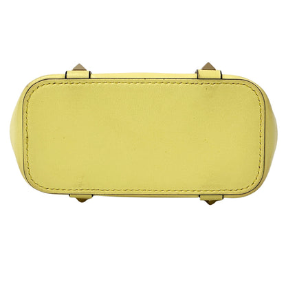 Valentino Garavani ヴァレンティノ・ガラヴァーニ 2wayバッグ ロックスタッズ イエロー レザー レディース 【中古】
