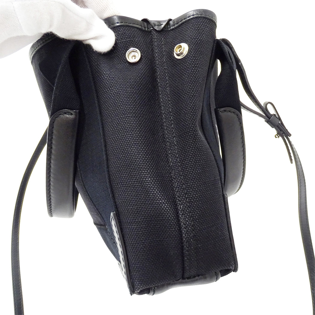 BALENCIAGA バレンシアガ ネイビーカバス XS 2wayバッグ ブラック 890346 キャンバス レディース 【中古】