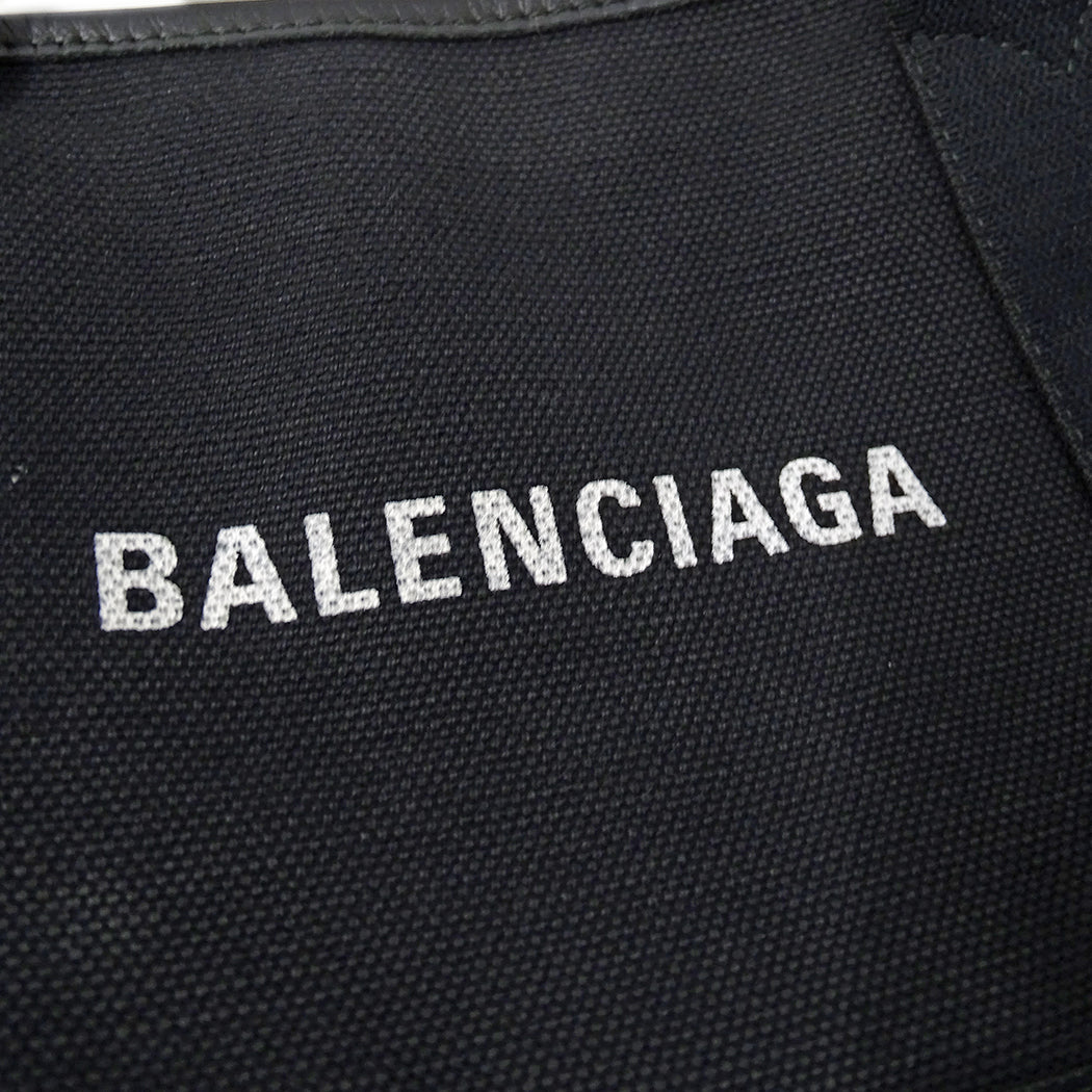 BALENCIAGA バレンシアガ ネイビーカバス XS 2wayバッグ ブラック 890346 キャンバス レディース 【中古】