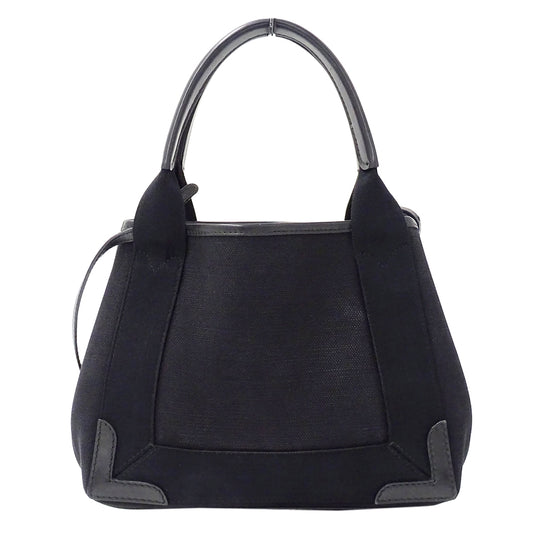 BALENCIAGA バレンシアガ ネイビーカバス XS 2wayバッグ ブラック 890346 キャンバス レディース 【中古】