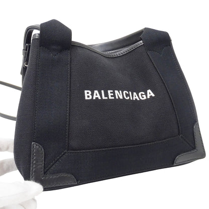 BALENCIAGA バレンシアガ ネイビーカバス XS 2wayバッグ ブラック 890346 キャンバス レディース 【中古】