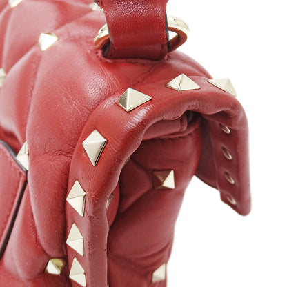 Valentino Garavani ヴァレンティノ・ガラヴァーニ キャンディ スタッズ 2wayバッグ レッド レザー レディース 【中古】