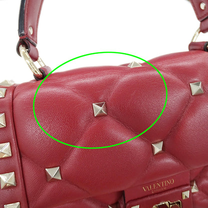 Valentino Garavani ヴァレンティノ・ガラヴァーニ キャンディ スタッズ 2wayバッグ レッド レザー レディース 【中古】