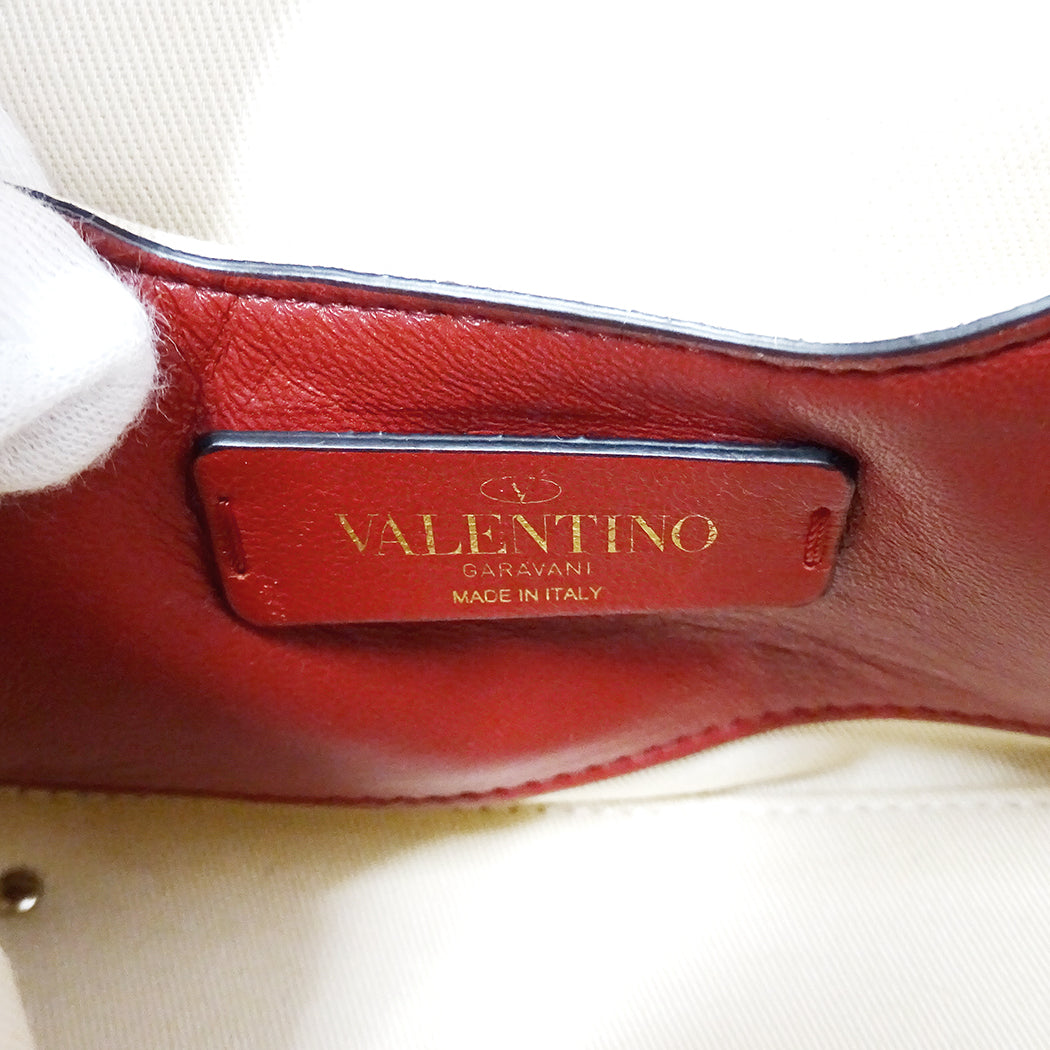Valentino Garavani ヴァレンティノ・ガラヴァーニ キャンディ スタッズ 2wayバッグ レッド レザー レディース 【中古】