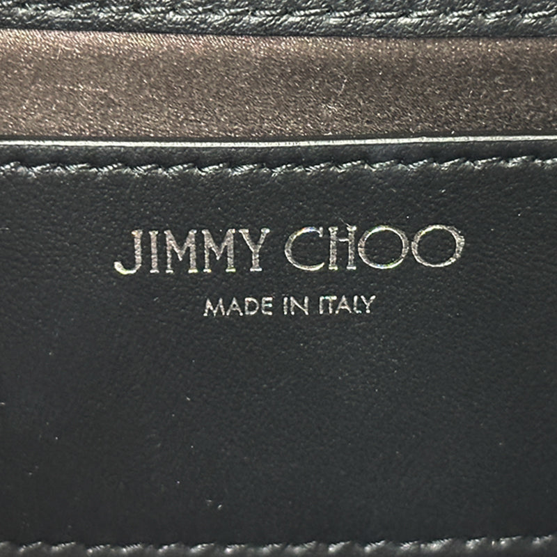 JIMMY CHOO ジミーチュウ 2wayバッグ ショルダーバッグ クラッチバッグ ブラック レザー レディース 【中古】