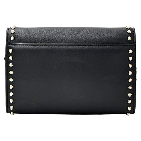 JIMMY CHOO ジミーチュウ 2wayバッグ ショルダーバッグ クラッチバッグ ブラック レザー レディース 【中古】