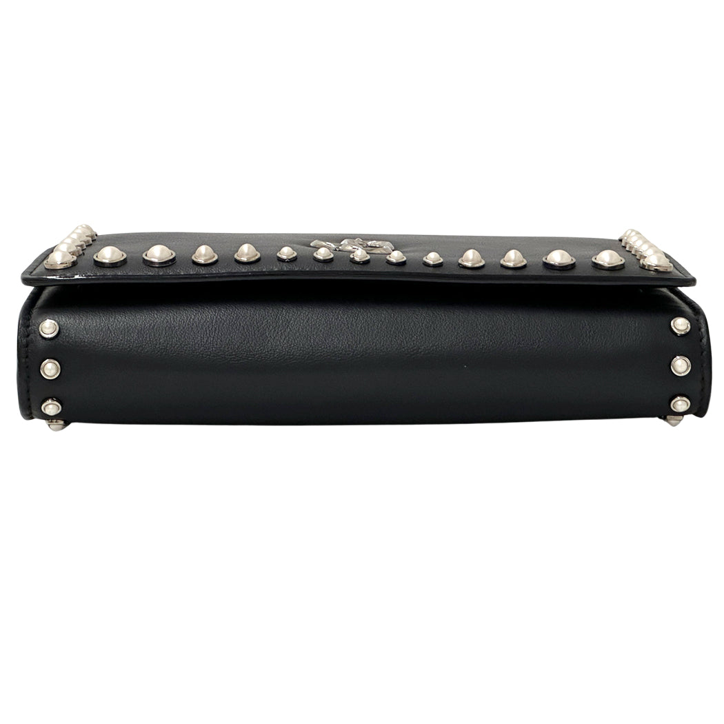 JIMMY CHOO ジミーチュウ 2wayバッグ ショルダーバッグ クラッチバッグ ブラック レザー レディース 【中古】
