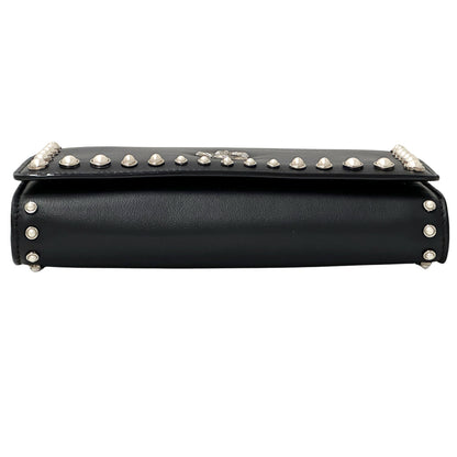 JIMMY CHOO ジミーチュウ 2wayバッグ ショルダーバッグ クラッチバッグ ブラック レザー レディース 【中古】