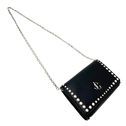 JIMMY CHOO ジミーチュウ 2wayバッグ ショルダーバッグ クラッチバッグ ブラック レザー レディース 【中古】