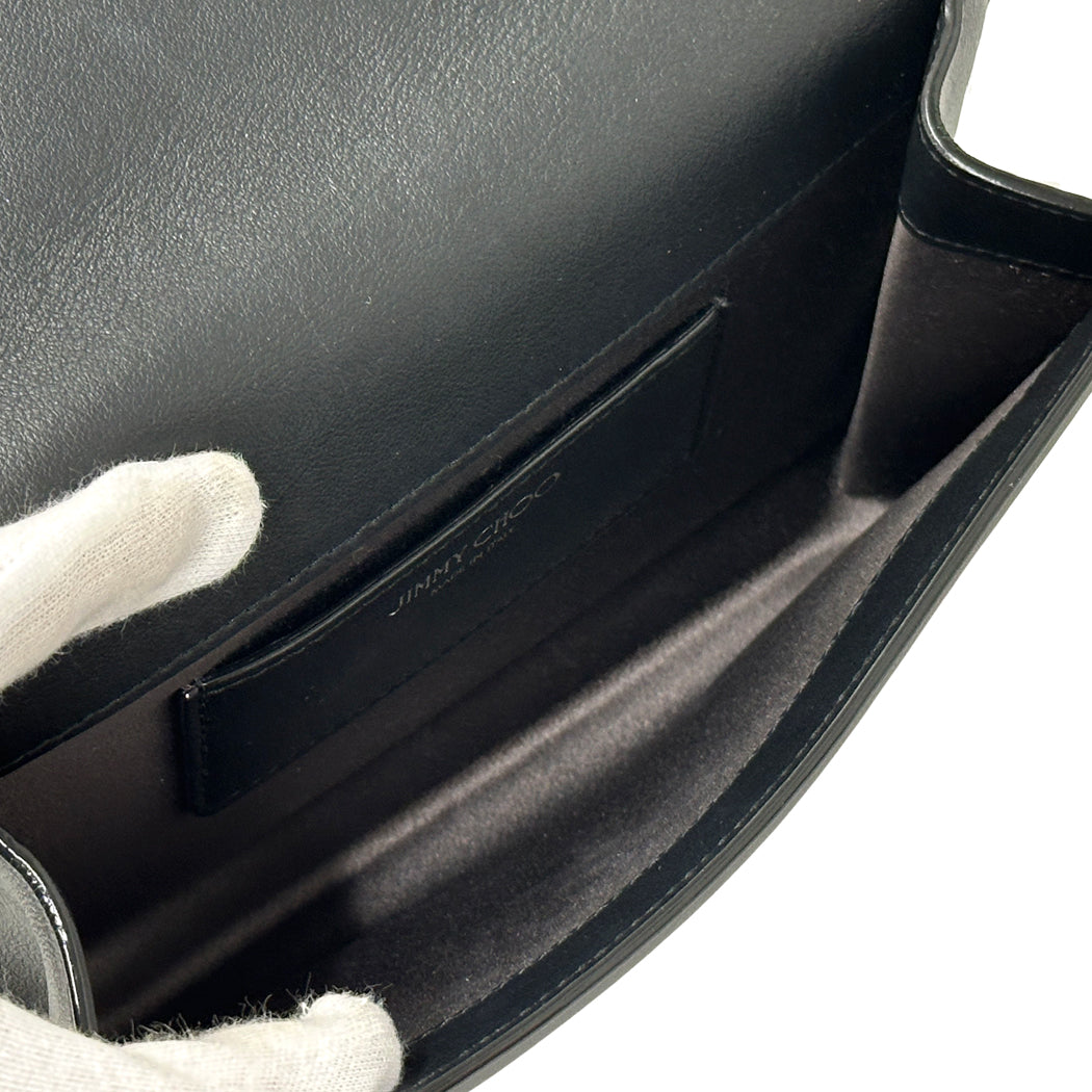 JIMMY CHOO ジミーチュウ 2wayバッグ ショルダーバッグ クラッチバッグ ブラック レザー レディース 【中古】