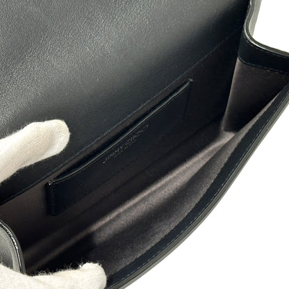 JIMMY CHOO ジミーチュウ 2wayバッグ ショルダーバッグ クラッチバッグ ブラック レザー レディース 【中古】
