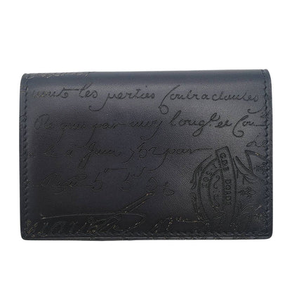 Berluti ベルルッティ カードホルダー カードケース カリグラフィ ブラック レザー メンズ 【中古】