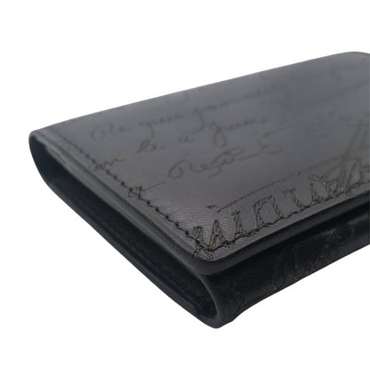 Berluti ベルルッティ カードホルダー カードケース カリグラフィ ブラック レザー メンズ 【中古】