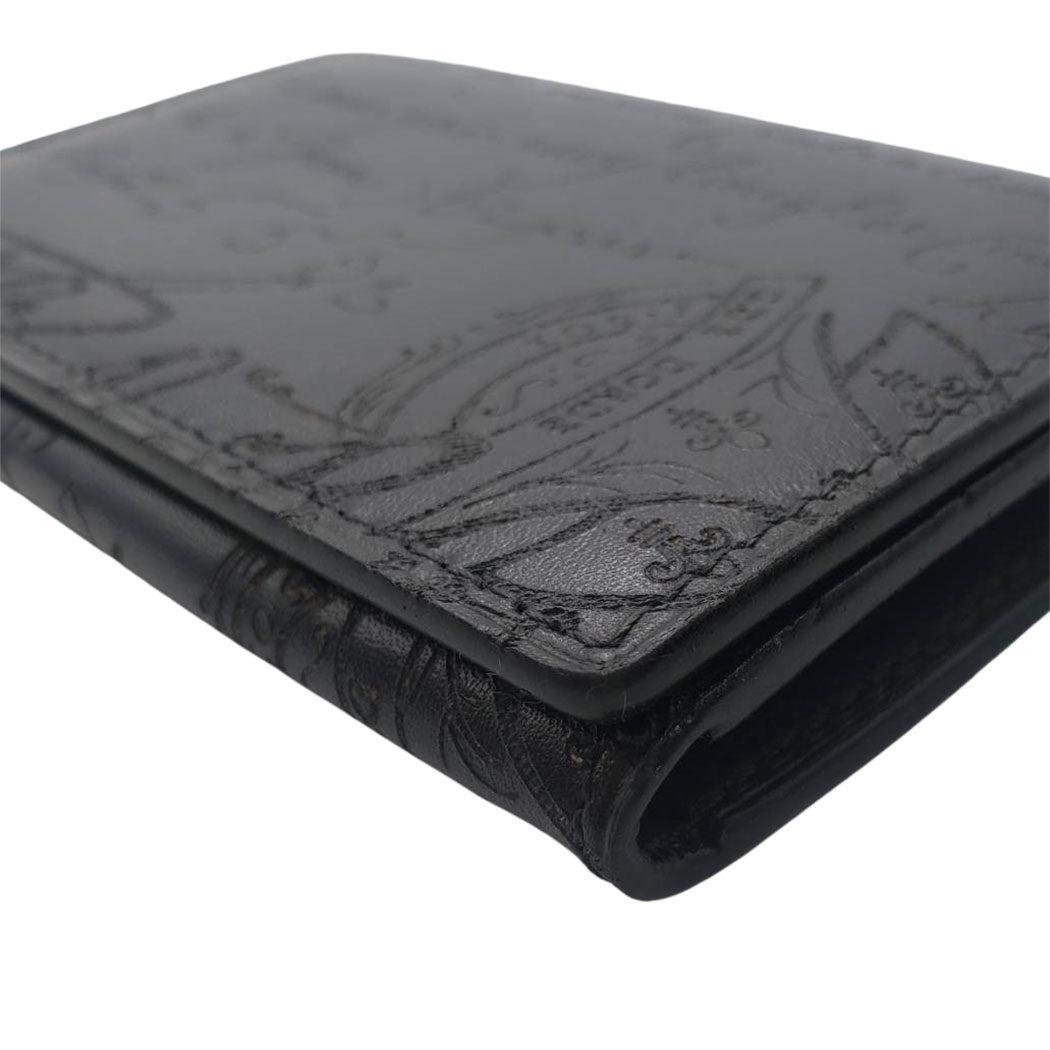 Berluti ベルルッティ カードホルダー カードケース カリグラフィ ブラック レザー メンズ 【中古】