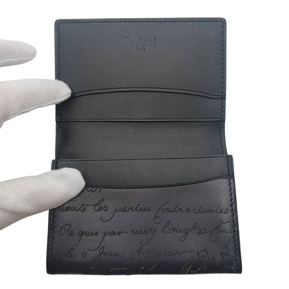 Berluti ベルルッティ カードホルダー カードケース カリグラフィ ブラック レザー メンズ 【中古】