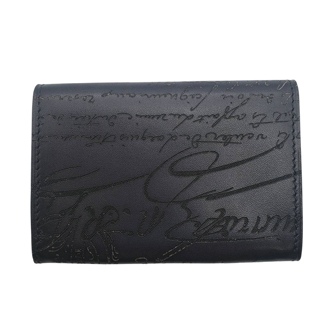 Berluti ベルルッティ カードホルダー カードケース カリグラフィ ブラック レザー メンズ 【中古】