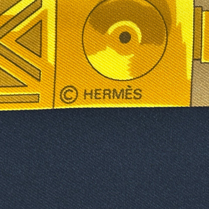 HERMES エルメス カレ90 CUILLERS D'AFRIQUE アフリカのスプーン スカーフ ブラック マルチカラー シルク レディース 【中古】