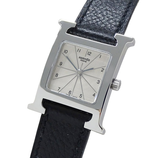 HERMES エルメス Hウォッチ HH1.210 レディース 腕時計 クオーツ QZ ステンレス レザー 磨き済み【中古】