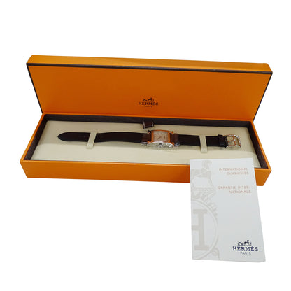 HERMES エルメス Hウォッチ HH1.210 レディース 腕時計 クオーツ QZ ステンレス レザー 磨き済み【中古】