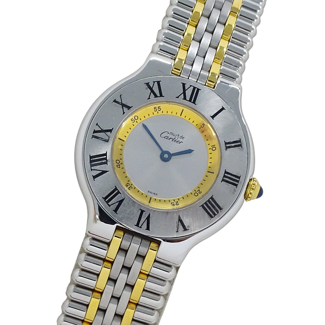 Cartier カルティエ マスト21 ヴァンティアン LM W10074F4 ボーイズ 腕時計 クオーツ GP SS 磨き済み【中古】
