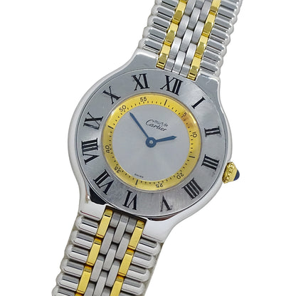 Cartier カルティエ マスト21 ヴァンティアン LM W10074F4 ボーイズ 腕時計 クオーツ GP SS 磨き済み【中古】