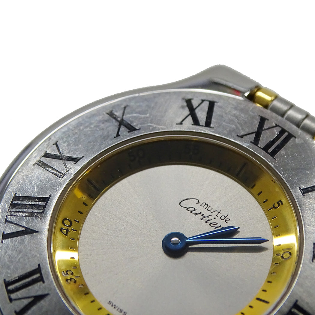 Cartier カルティエ マスト21 ヴァンティアン LM W10074F4 ボーイズ 腕時計 クオーツ GP SS 磨き済み【中古】