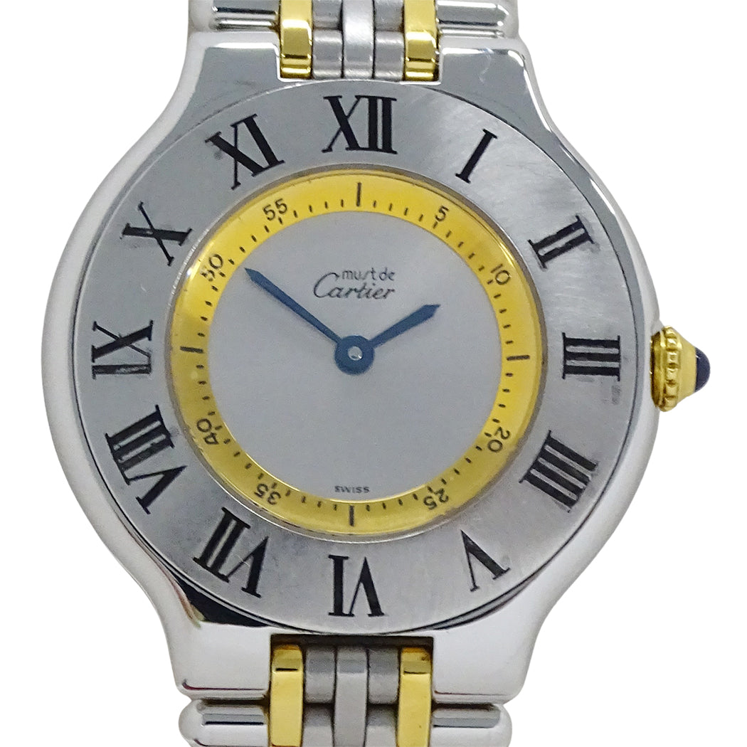 Cartier カルティエ マスト21 ヴァンティアン LM W10074F4 ボーイズ 腕時計 クオーツ GP SS 磨き済み【中古】