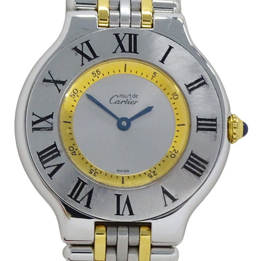 Cartier カルティエ マスト21 ヴァンティアン LM W10074F4 ボーイズ 腕時計 クオーツ GP SS 磨き済み【中古】