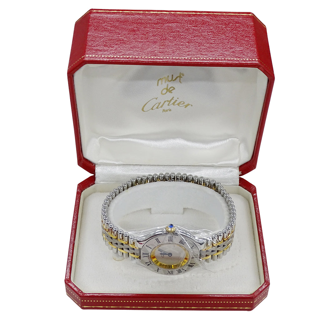 Cartier カルティエ マスト21 ヴァンティアン LM W10074F4 ボーイズ 腕時計 クオーツ GP SS 磨き済み【中古】