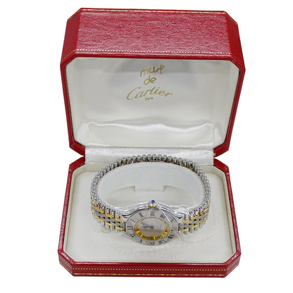 Cartier カルティエ マスト21 ヴァンティアン LM W10074F4 ボーイズ 腕時計 クオーツ GP SS 磨き済み【中古】