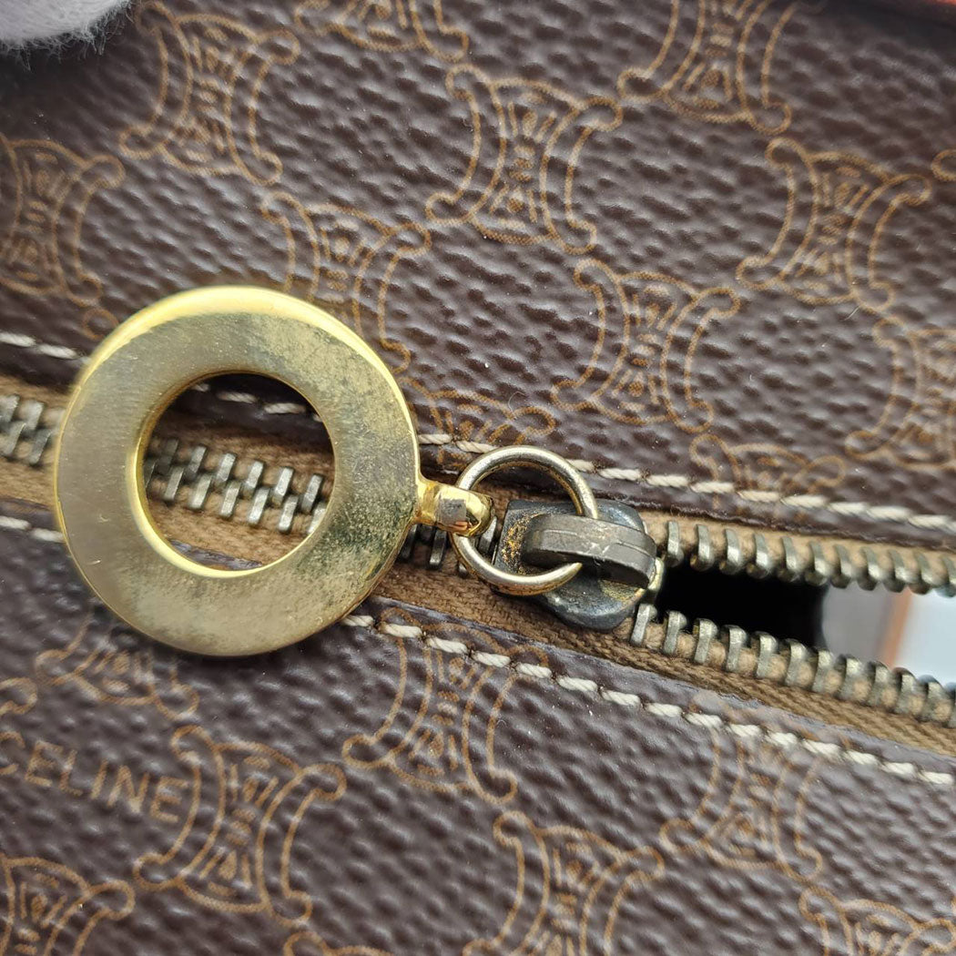 CELINE セリーヌ 2wayバッグ マカダム ブラウン PVC レディース 【中古】